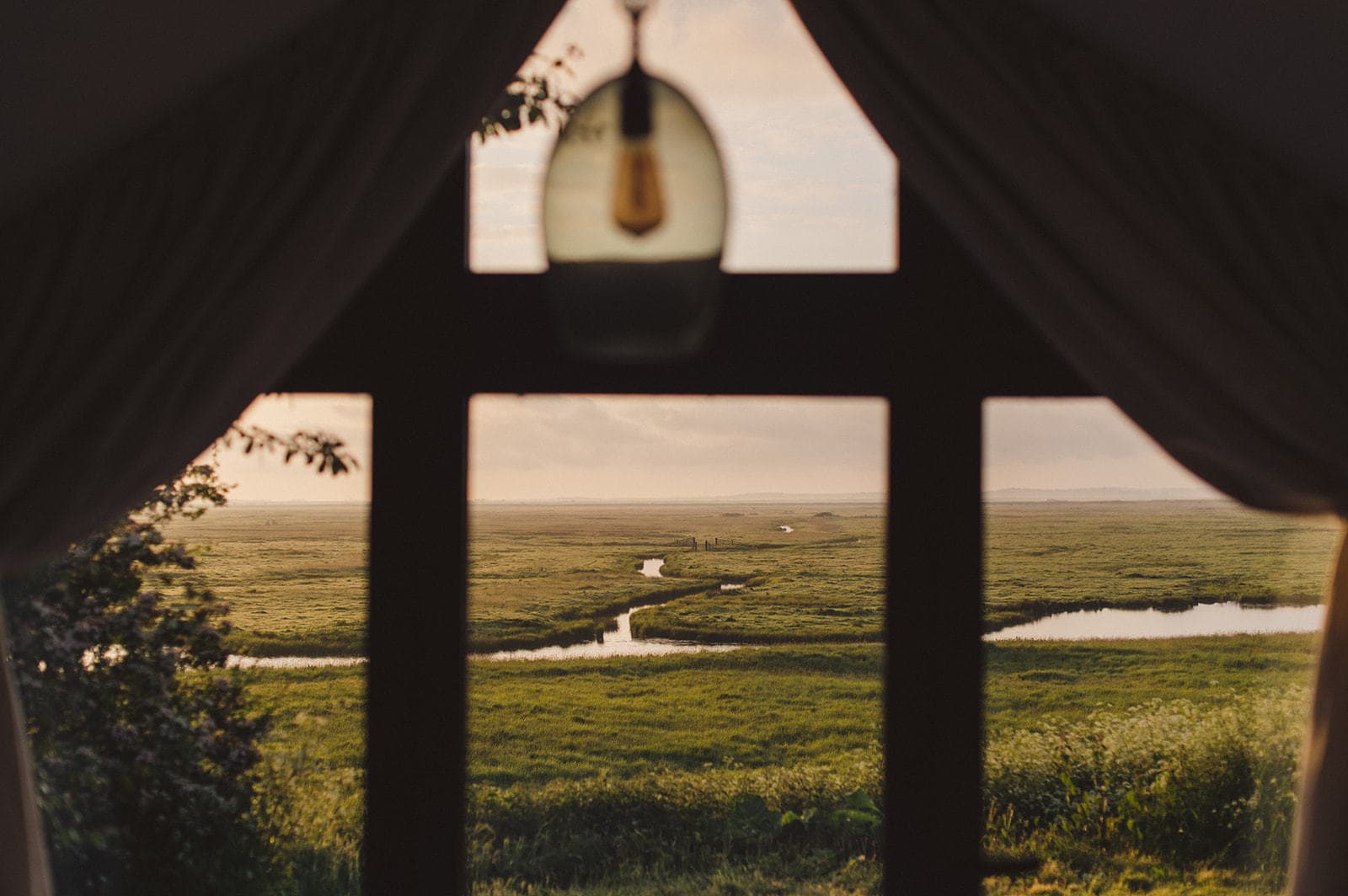 sunrise from shepherd's hut saltbox