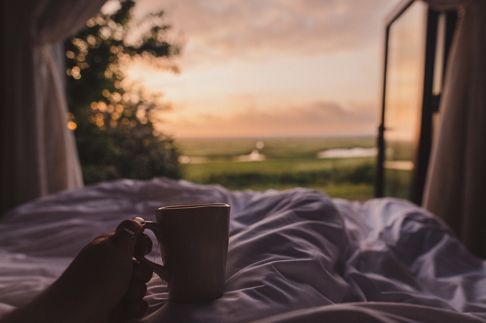 sunrise from shepherd's hut saltbox