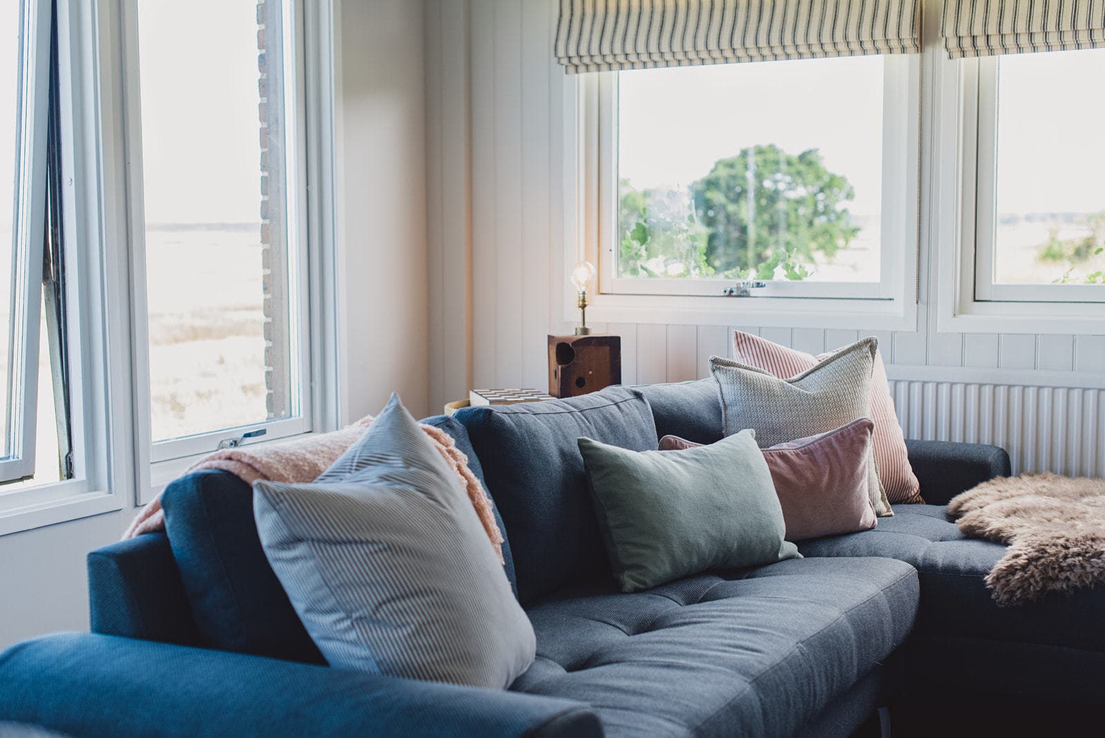 couch in cottage rental