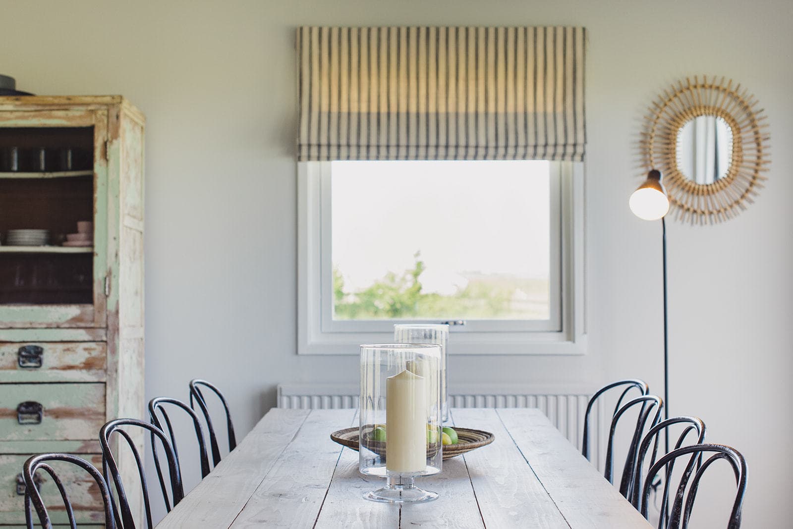 dining room table with candles