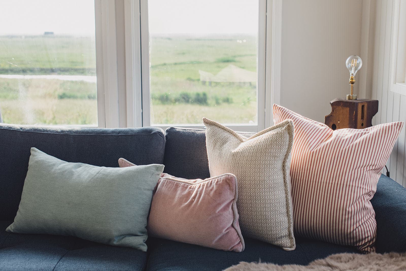 couch with cushions