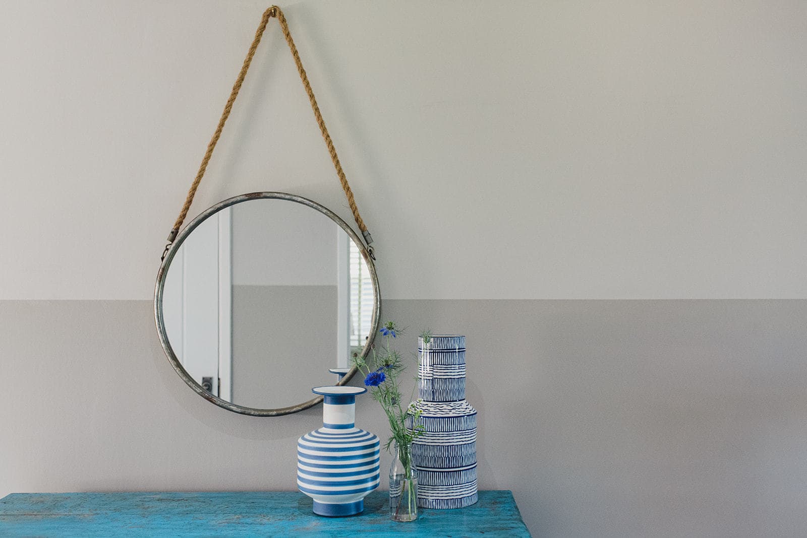 Mirror above desk