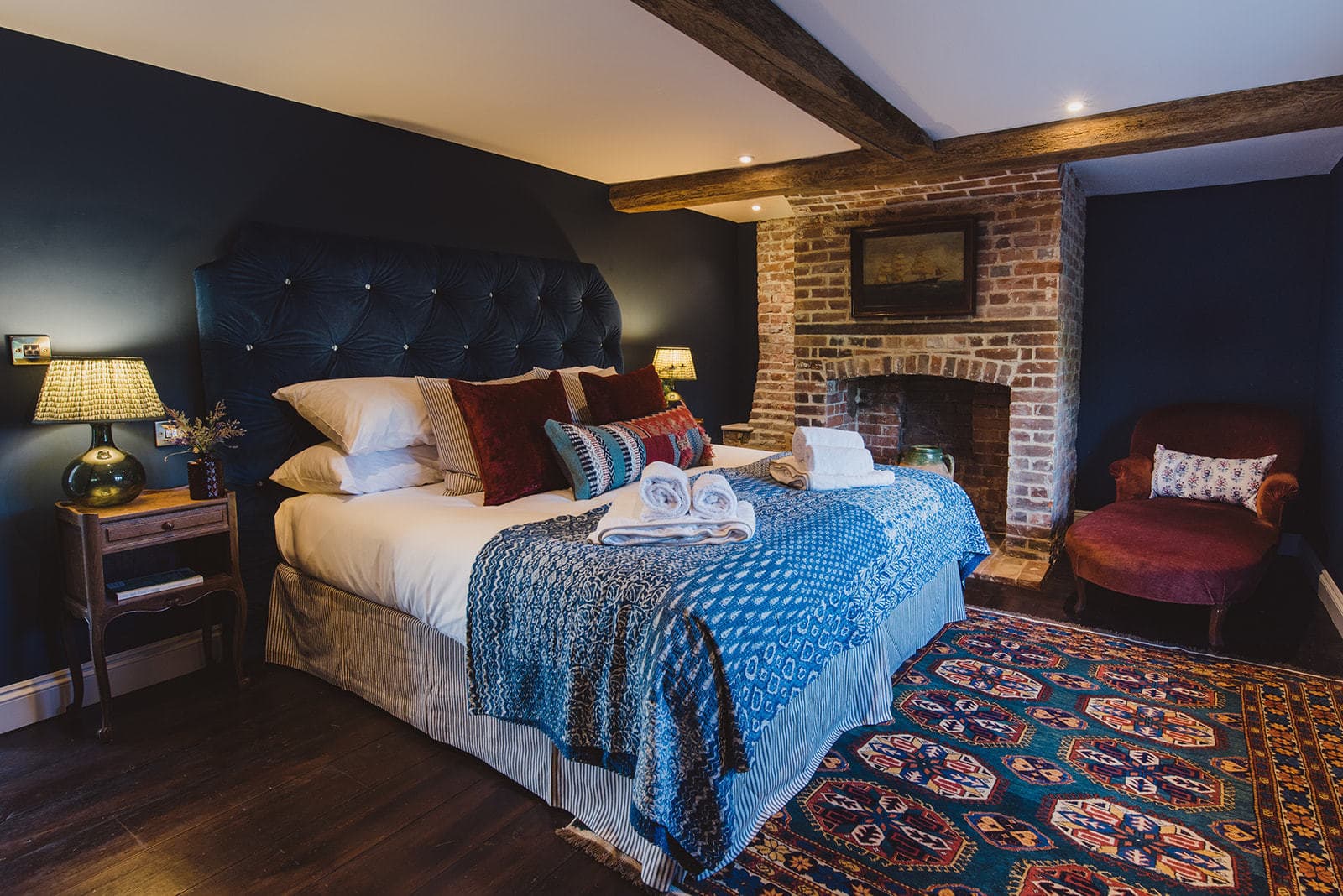 Elmley Nature Reserve Hotel Blue Bedroom Kent