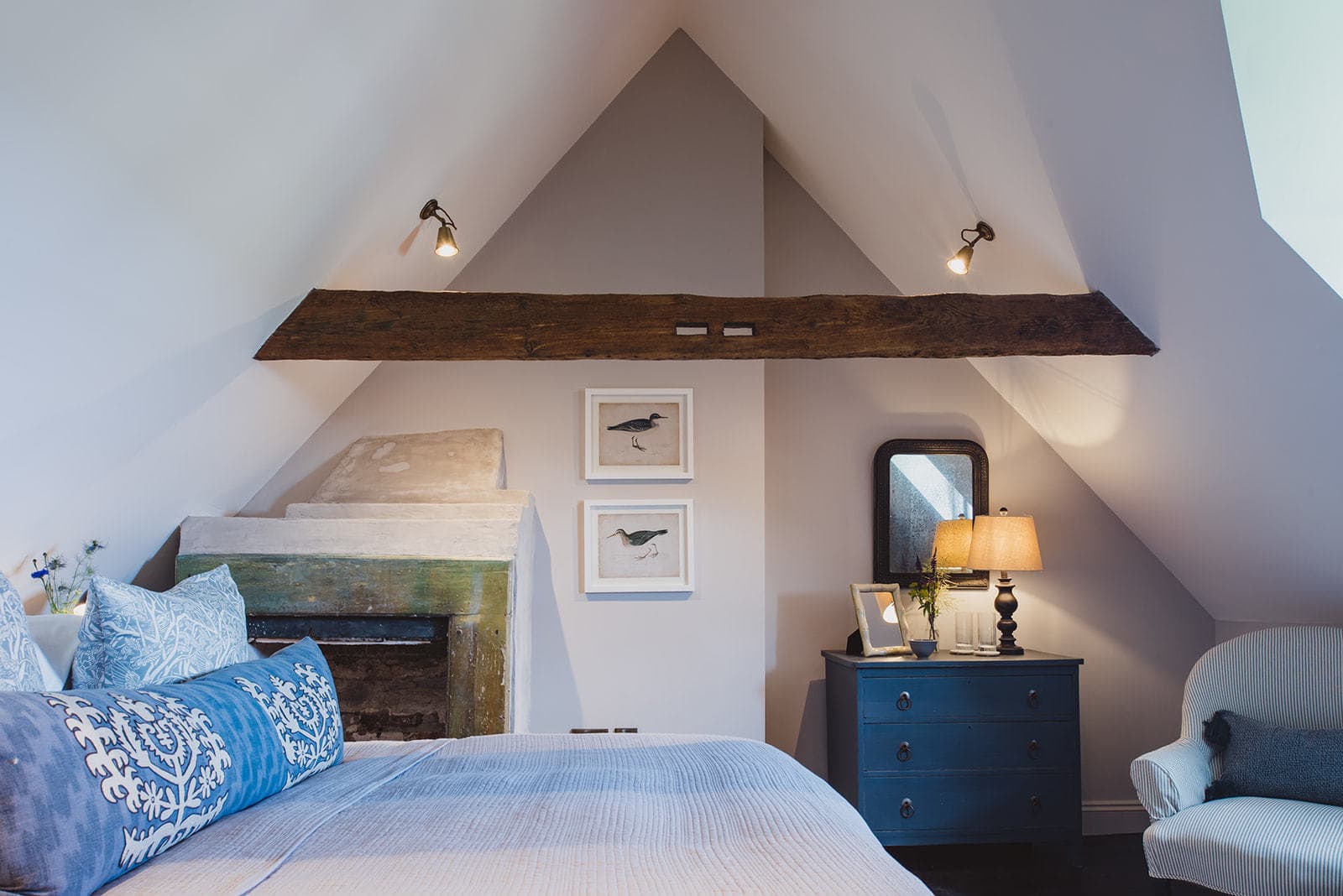 farmhouse bedroom set up