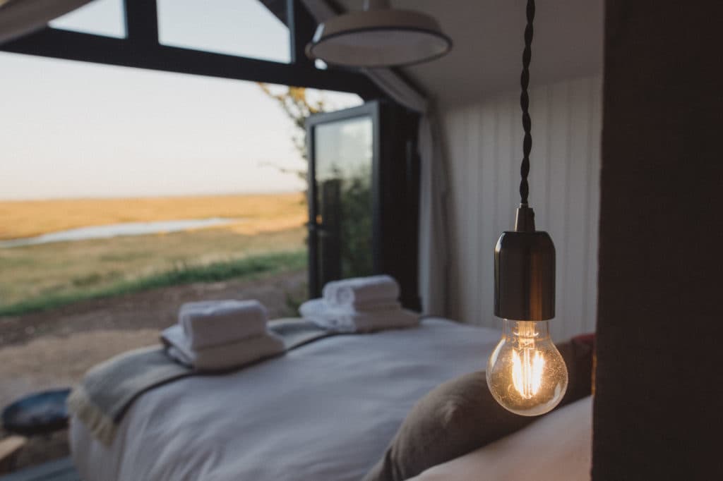 The Saltbox Shepherd Hut bedroom