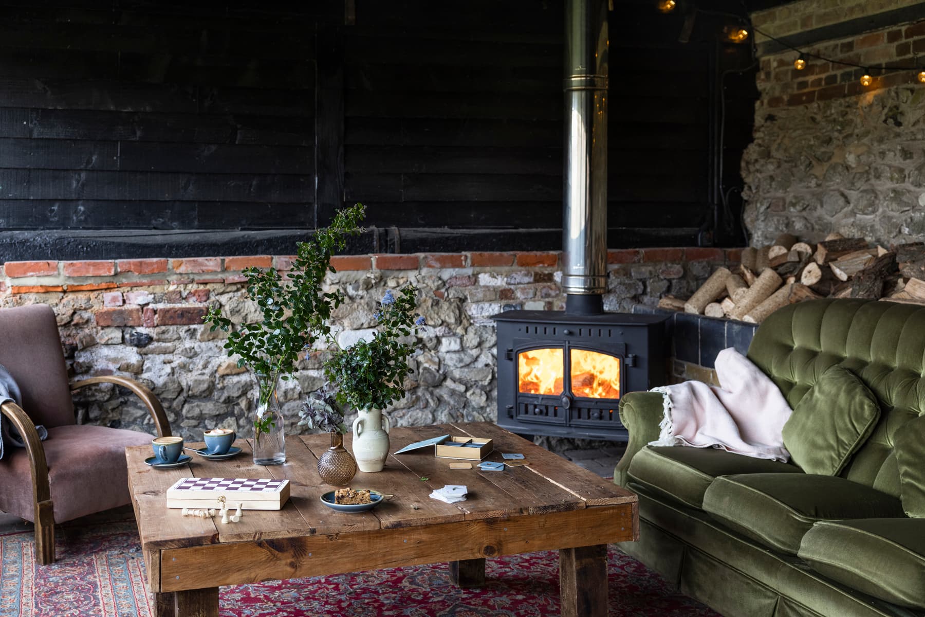 Woodburner in barn