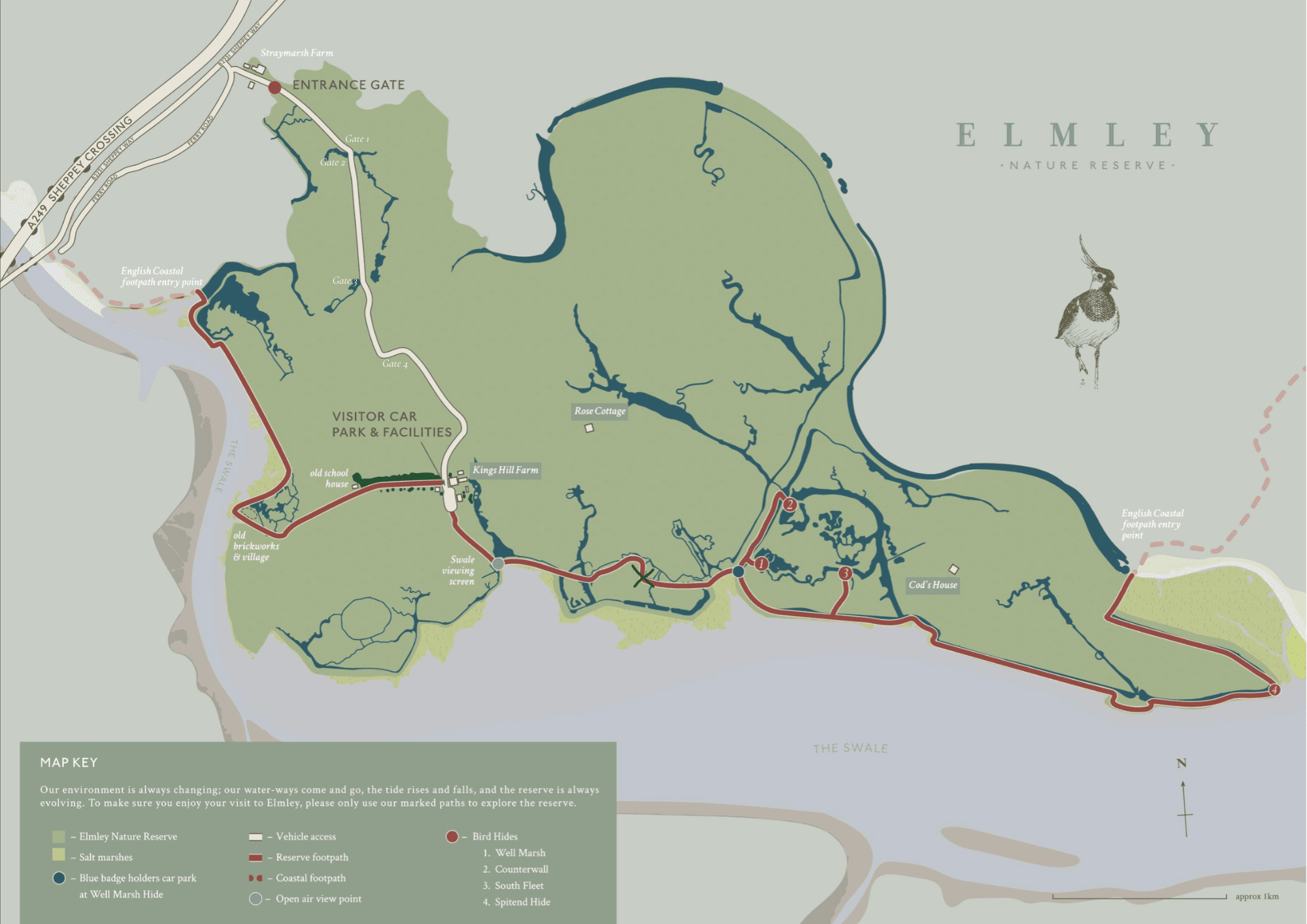 Elmley Nature Reserve map