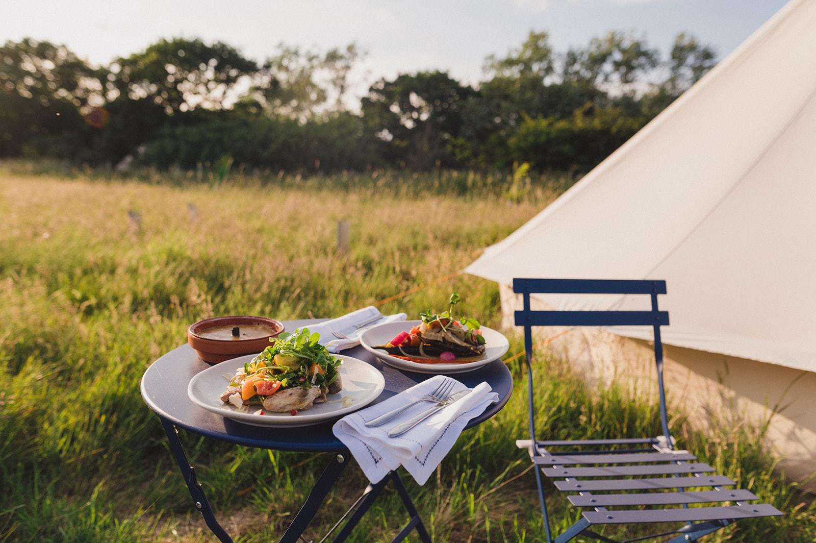 Elmley Bell Tents Dining