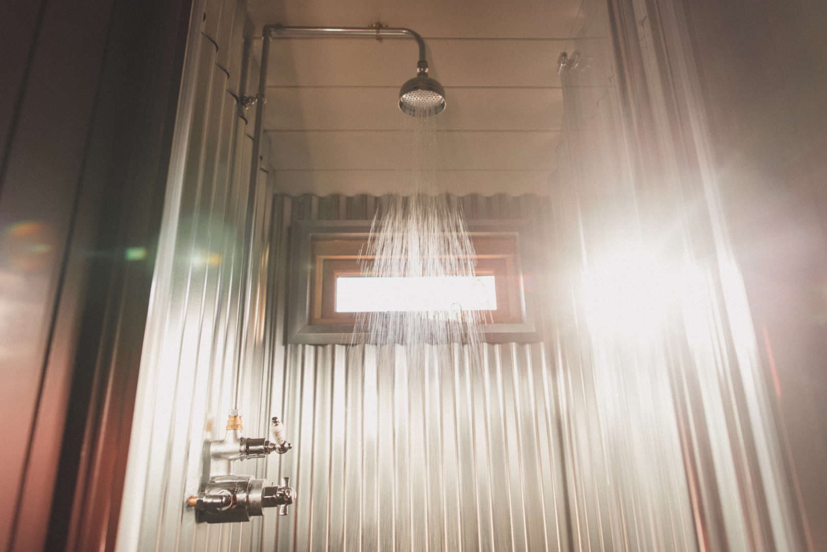 Damson Shepherd Hut shower