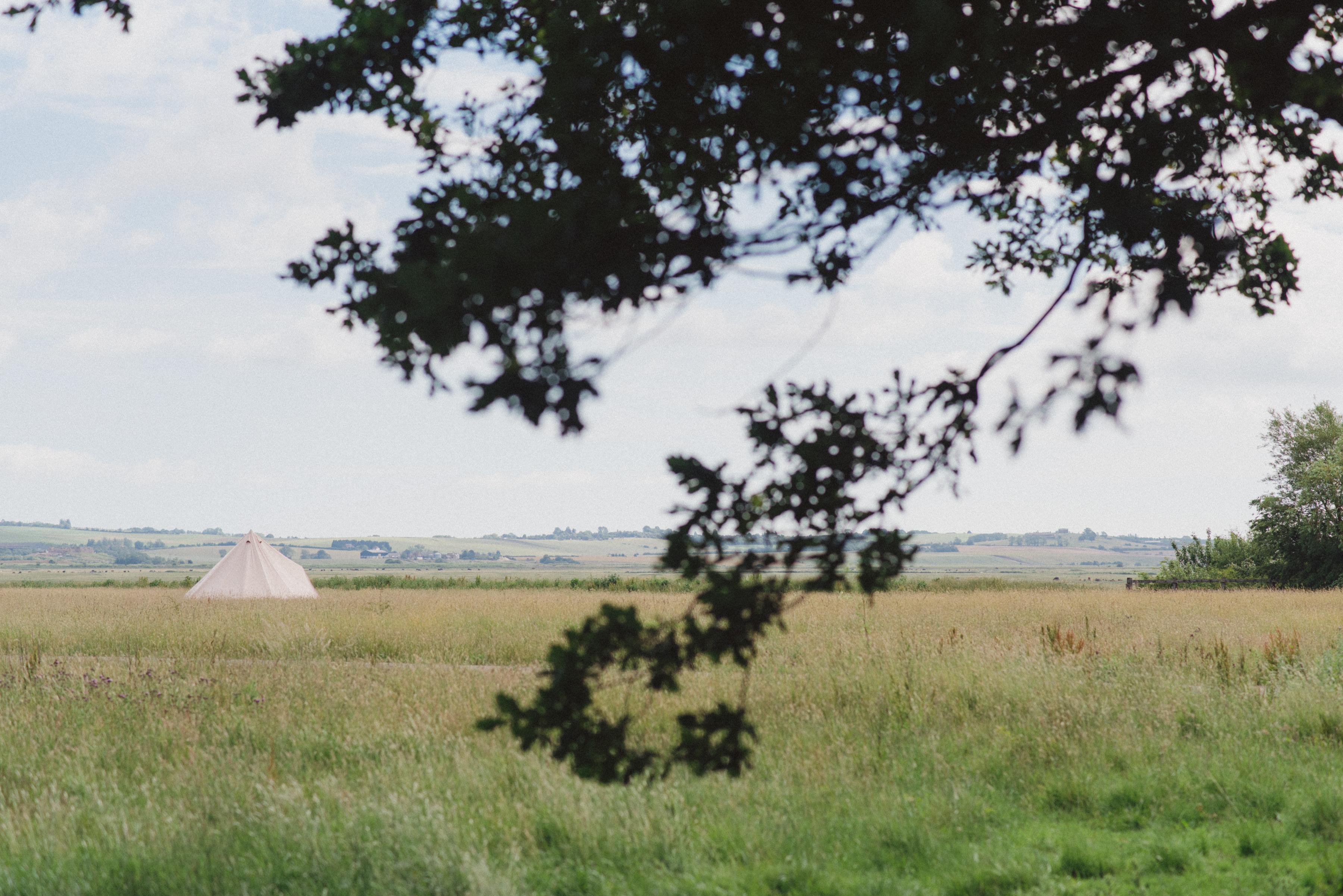 meadow glamping bell tent at Elmley Nature Reserve