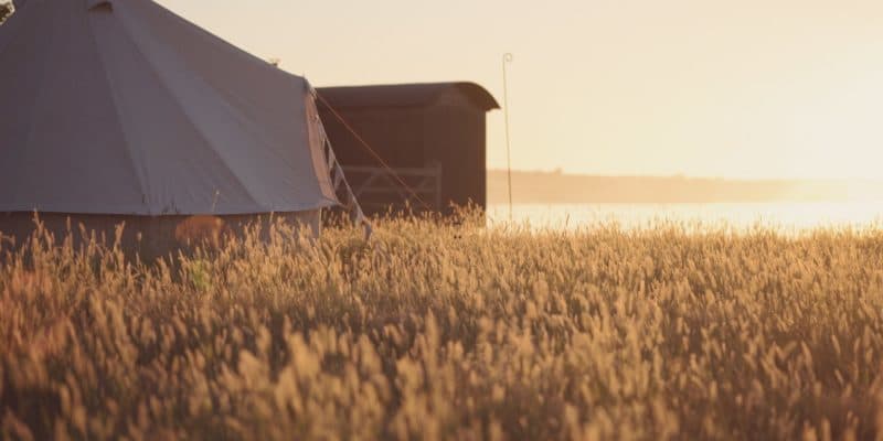 Sunrise over bell tent