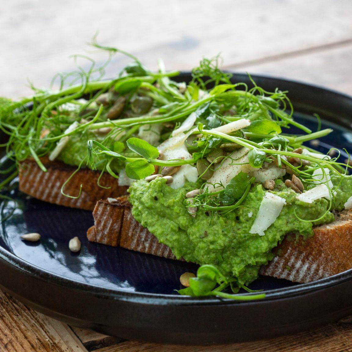 Smashed Peas On Toast at Elmley Nature Reserve
